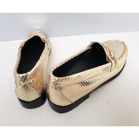 G.H.BASS Weejuns Lilianna Keeper Bit Flats Gold - Picture 2 of 4